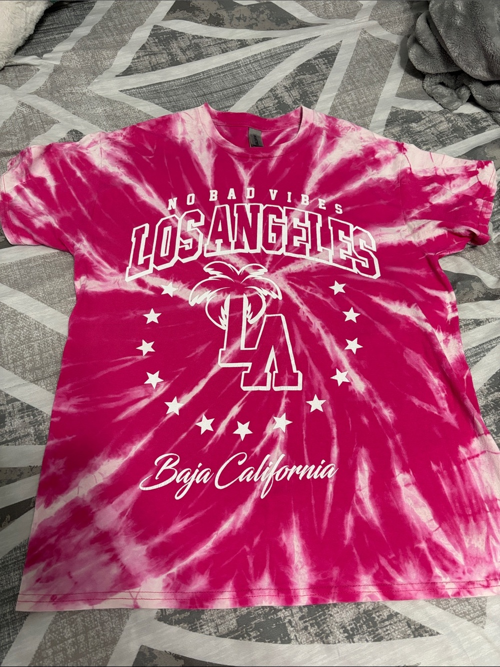 Rue21 Los Angeles “No Bad Vibes” Woman’s Tie-Dye Tee - Pink